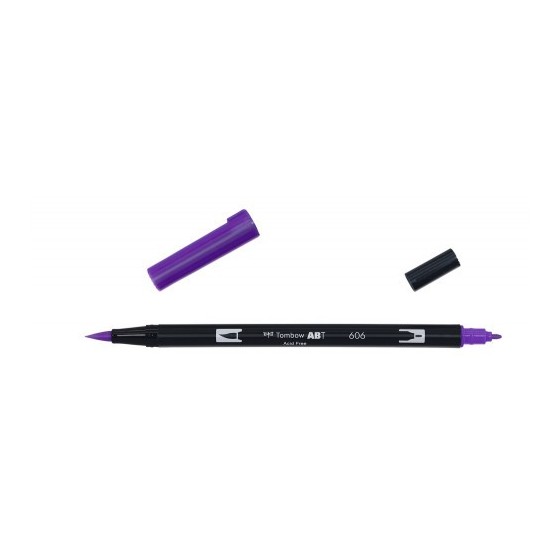 ROTULADOR DOBLE PUNTA PINCEL COLOR VIOLET TOMBOW ABT-606 (x6 unidades)