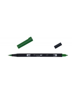ROTULADOR DOBLE PUNTA PINCEL COLOR DARK JADE TOMBOW ABT-177 (x6 unidades)
