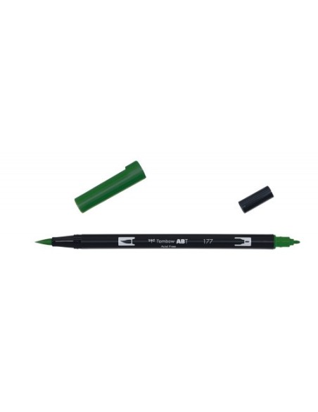 ROTULADOR DOBLE PUNTA PINCEL COLOR DARK JADE TOMBOW ABT-177 (x6 unidades)