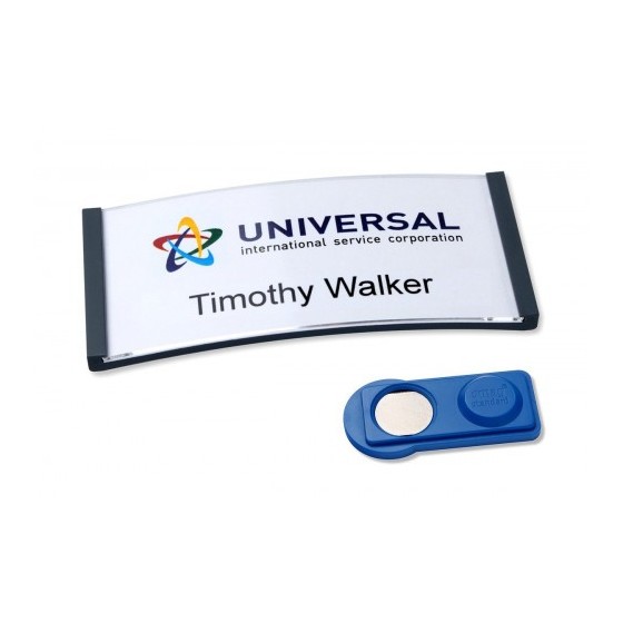 CAJA 10 PORTANOMBRES POLAR BADGE ANTRACITA CON IMÁN–30 X 65 MM AVERY 4835G-M