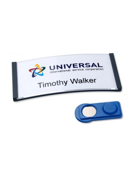 CAJA 10 PORTANOMBRES POLAR BADGE ANTRACITA CON IMÁN–30 X 65 MM AVERY 4835G-M