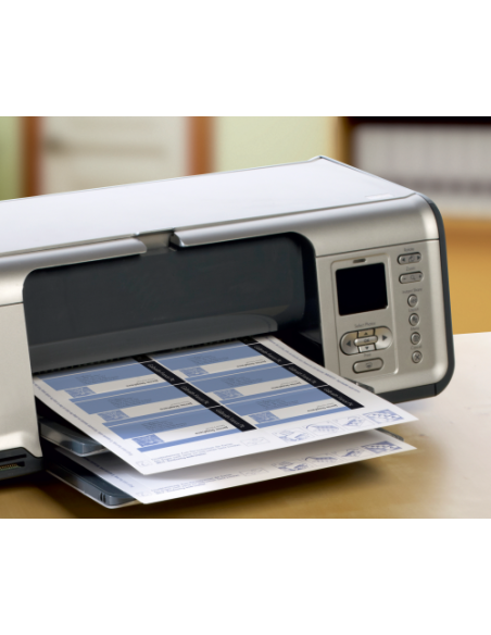 PAQUETE 10 HOJAS TARJETAS DE VISITA BLANCAS QUICK CLEAN DE PAPEL CUCHÉ OPACAS-260 G-IMPRESORAS DE INYECCIÓN DE TINTA-85X54 MM AVERY C32015-10E