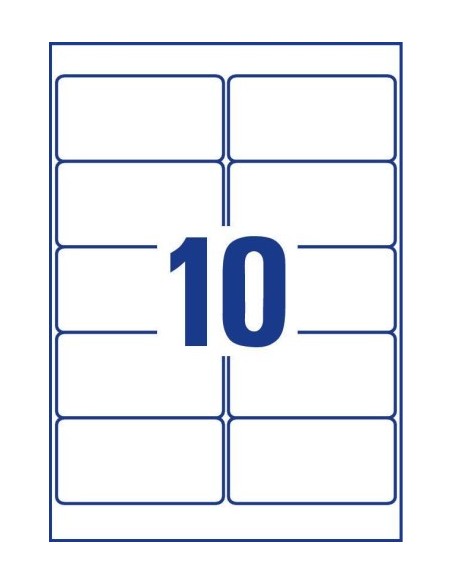 PAQUETE 25 HOJAS ETIQUETAS DESPEGABLES ECOLÓGICAS, CERTIFICADAS FSC-IMPRESORAS LÁSER-96X 50,8 MM AVERY L4744REV-25