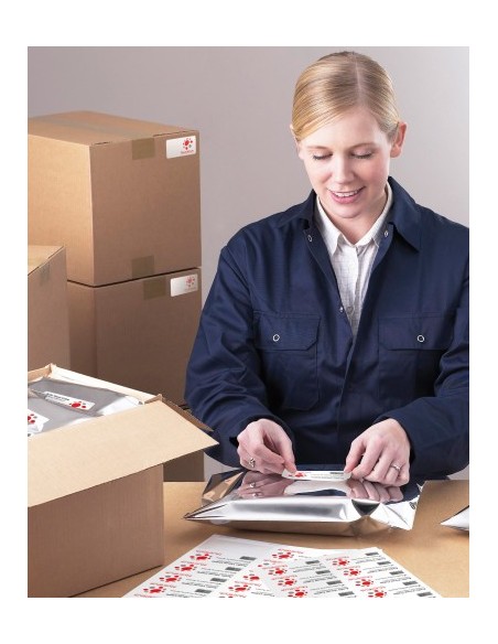 PAQUETE 25 HOJAS ETIQUETAS DESPEGABLES ECOLÓGICAS, CERTIFICADAS FSC-IMPRESORAS LÁSER-63,5X29,6 MM AVERY L4737REV-25