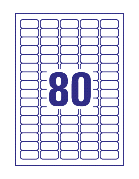 PAQUETE 25 HOJAS ETIQUETAS DESPEGABLES ECOLÓGICAS, CERTIFICADAS FSC-IMPRESORAS LÁSER-35,6X16,9 MM AVERY L4732REV-25