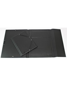 CARPETA FORMATO CUARTO GOMAS Y SOPALAS PVC NEGRA IBERPLAS 341CS00