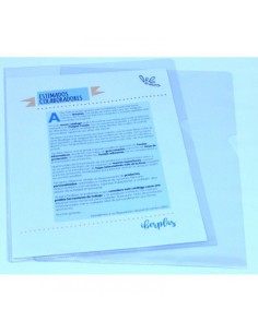 CAJA 30 DOSSIER FORMATO FOLIO  "L" C/UÑERO PVC CRISTAL 300 MICRAS IBERPLAS 25730