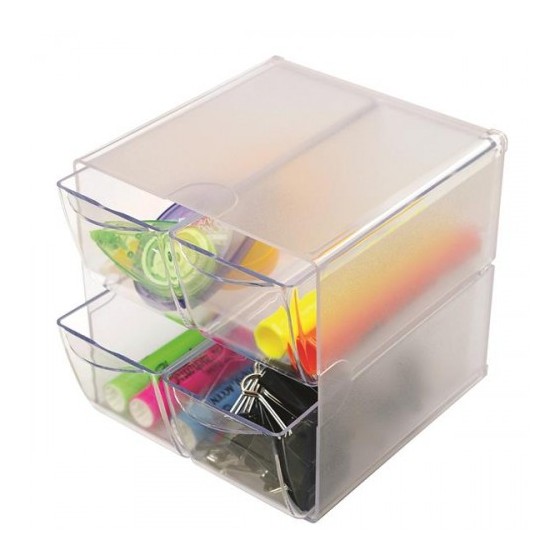 ORGANIZADOR MODULAR CON CUATRO CAJONES DE 16,5X7X7 TRANSPARENTE DEFLECTO 350301