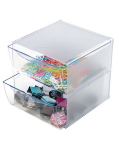 ORGANIZADOR MODULAR CON DOS CAJONES DE 16,5X14,5X7 TRANSPARENTE DEFLECTO 350101
