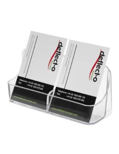 PORTATARJETAS DE SOBREMESA CON 2 COMPARTIMENTOS TRANSPARENTE DEFLECTO 70401