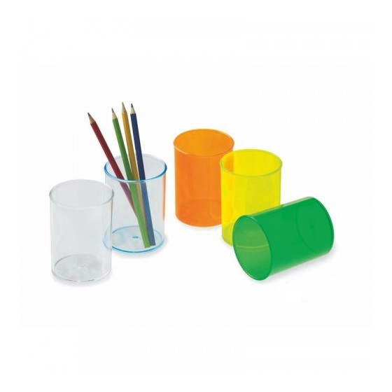CUBILETE DE PLASTICO 78 MM. DIAMETRO X 100 MM. ALTO TRANSPARENTE AZUL OSCURO FAIBO 205-52 (x10 unidades)