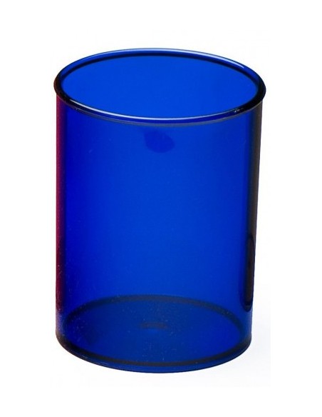 CUBILETE DE PLASTICO 78 MM. DIAMETRO X 100 MM. ALTO TRANSPARENTE AZUL OSCURO FAIBO 205-52 (x10 unidades)