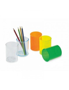 CUBILETE DE PLASTICO 78 MM. DIAMETRO X 100 MM. ALTO TRANSPARENTE NARANJA FAIBO 205-18 (x10 unidades)
