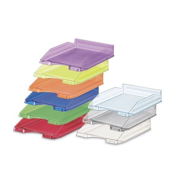 BANDEJA APILABLE DE PLASTICO 350X250X65 MM. COLOR TRANSPARENTE FAIBO 93-23 (x10 unidades)