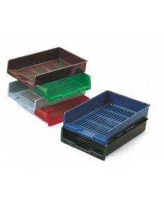 BANDEJA APILABLE DE PLASTICO 340X275X65 MM. COLOR VERDE FAIBO 90-04 (x10 unidades)
