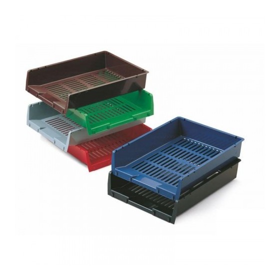 BANDEJA APILABLE DE PLASTICO 340X275X65 MM. COLOR VERDE FAIBO 90-04 (x10 unidades)