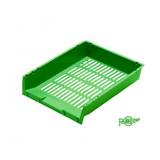 BANDEJA APILABLE DE PLASTICO 340X275X65 MM. COLOR VERDE FAIBO 90-04 (x10 unidades)