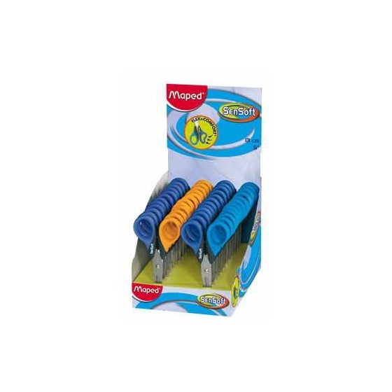TIJERAS SENSOFT 13 CM. CON CUCHILLAS DE ACERO COLORES SURTIDOS MAPED 169300