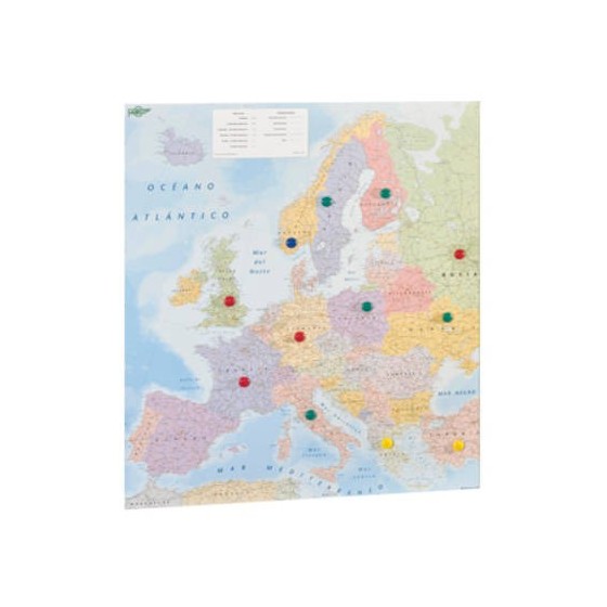MAPA EUROPA PLASTIFICADO SIN MARCO ENROLLADO 119X93 CM. FAIBO 163G