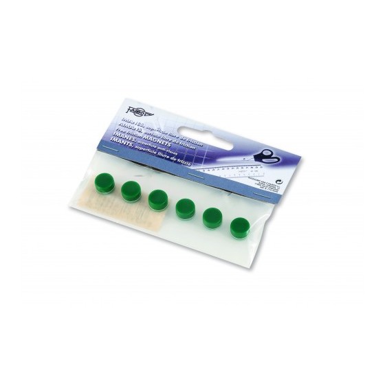 BLISTER DE 6 IMANES REDONDOS 10MM. EN COLOR VERDE FAIBO 60-10-04