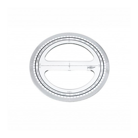 CIRCULO TRANSPARENTE EN PLASTICO INYECTADO GRADUADO Y BISELADO 12 CM. FAIBO 220