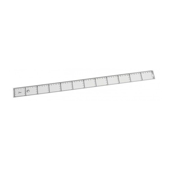 REGLA PLANA TRANSPARENTE EN PLASTICO INYECTADO GRADUADO Y BISELADO 60 CM. FAIBO 41160