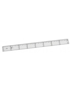 REGLA PLANA TRANSPARENTE EN PLASTICO INYECTADO GRADUADO Y BISELADO 40 CM. FAIBO 41140