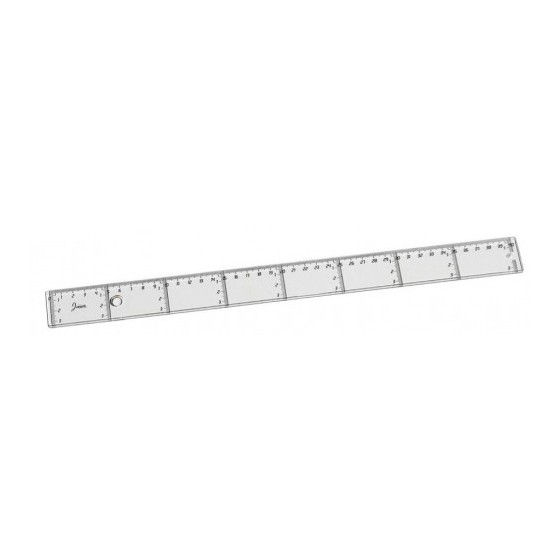 REGLA PLANA TRANSPARENTE EN PLASTICO INYECTADO GRADUADO Y BISELADO 40 CM. FAIBO 41140