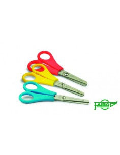 TIJERA ESCOLAR EMPUÑADURA PLASTICO CON HOJA EN ACERO INOXIDABLE Y PUNTA ROMA 13 CM. FAIBO TE13 (x10 unidades)