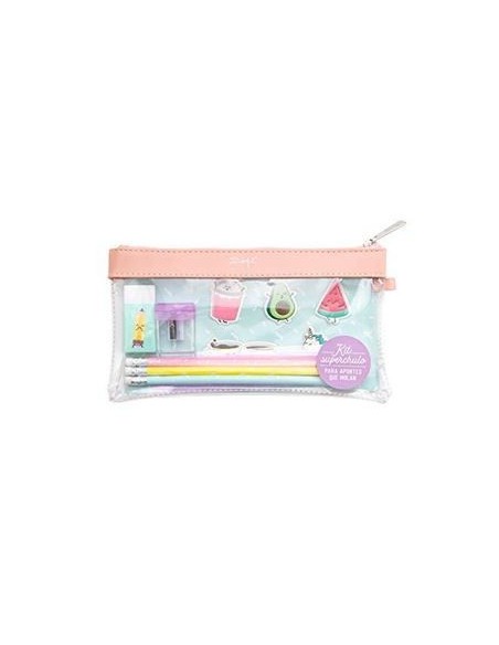 KIT DE ESTUCHE TRANSPARENTE PVC "PARA APUNTES QUE MOLAN" MR.WONDERFUL WOA09499ES