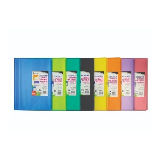 CARPETA CARCHIPLAS-BOOK A4 POLIPROPILENO 20 FUNDAS SOLDADAS NEGRO CARCHIVO 50302006 (x6 unidades)