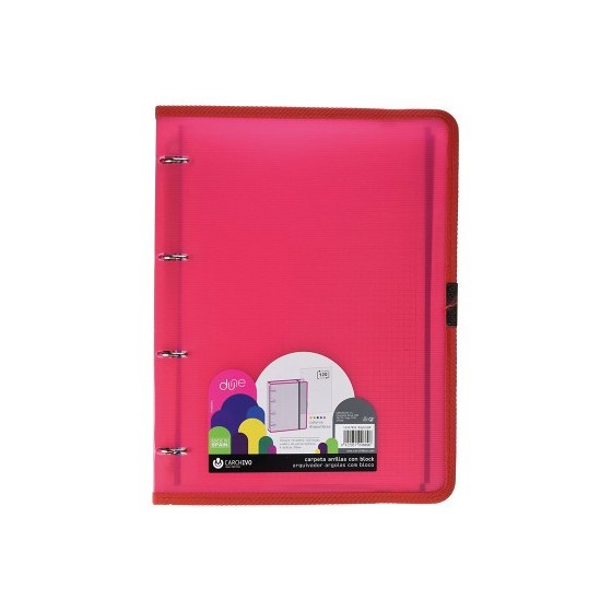 CARPETA ANILLA CARPEBLOCK POLIPROPILENO DUNE A4 120 HOJAS GOMA ROJO CARCHIVO 12377453