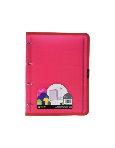 CARPETA ANILLA CARPEBLOCK POLIPROPILENO DUNE A4 120 HOJAS GOMA ROJO CARCHIVO 12377453