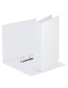 CARPETA PERSONALIZABLE PVC 2 BOLSILLOS ANILLAS 2-16 MM. FORMATO A4 COLOR BLANCO ESSELTE 49720 (x10 unidades)