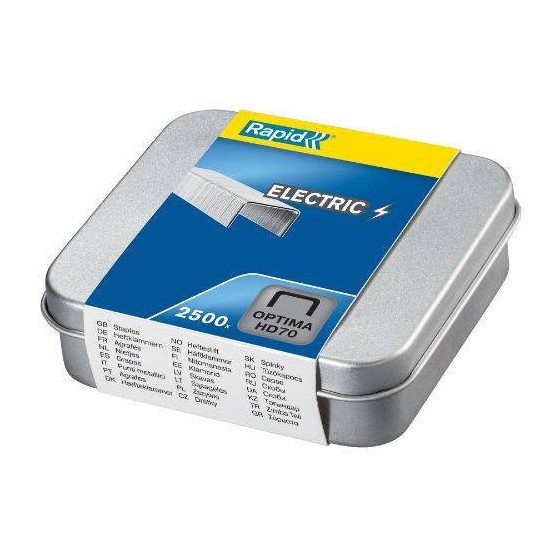 CAJA DE 2.500 GRAPAS OPTIMA HD70 GALVANIZADA PARA GRAPADORAS ELECTRICAS REXEL 5001375
