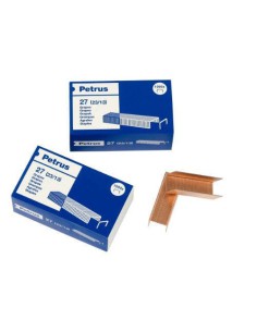 CAJA DE 1000 GRAPAS TIPO Nº 27 (23/13) COBREADAS PARA GRAPADORAS DE GRUESOS PETRUS 55720