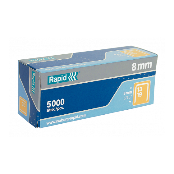 CAJA DE 5000 GRAPAS TIPO 13/8 GALVANIZADAS PARA CLAVADORAS RAPID 1183