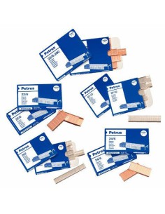 CAJA DE 1000 GRAPAS TIPO 22/8 - 24/8 COBREADAS PARA GRAPADORAS DE SOBREMESA/OFICINA PETRUS 55714