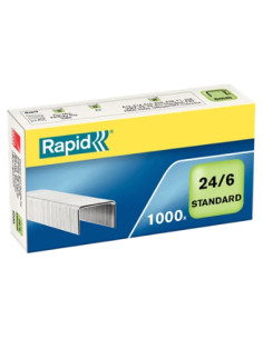 CAJA DE 1000 GRAPAS TIPO 22/6 - 24/6 GALVANIZADAS PARA GRAPADORAS DE SOBREMESA/OFICINA RAPID 24855600