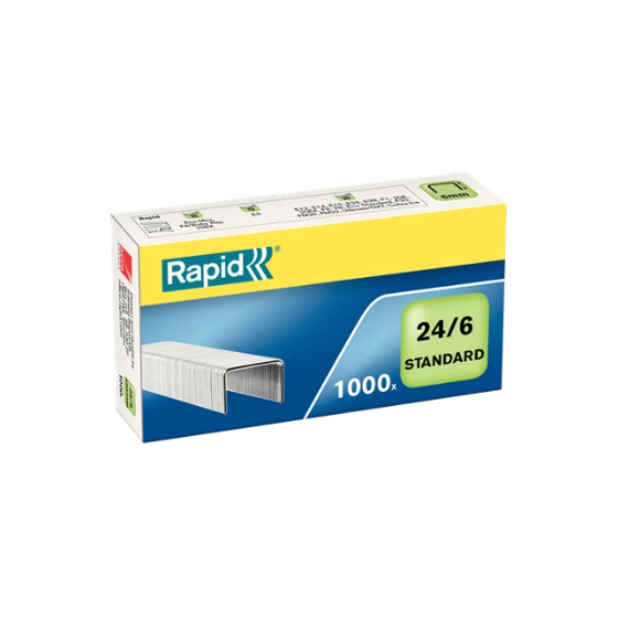 CAJA DE 1000 GRAPAS TIPO 22/6 - 24/6 GALVANIZADAS PARA GRAPADORAS DE SOBREMESA/OFICINA RAPID 24855600