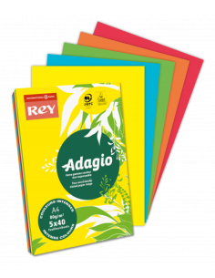 PAQUETE 500H PAPEL 80GR A4 VERDE INTENSO ADAGIO 40002492 (x5 unidades)