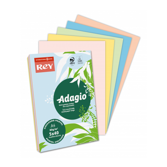 PAQUETE 500H PAPEL 80GR A4 ROSA PALIDO ADAGIO 40002463 (x5 unidades)