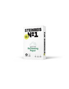 PAQUETE 500H PAPEL RECICLADO 80GR A4 CLASSIC WHITE Nº1 ISO70 STEINBEIS 40002076 (x5 unidades)