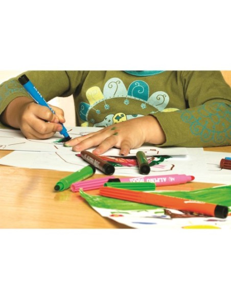 ESTUCHE 12 UNIDADES ROTULADORES PUNTA GRUESA COLORES SURTIDOS ALPINO AR000006N