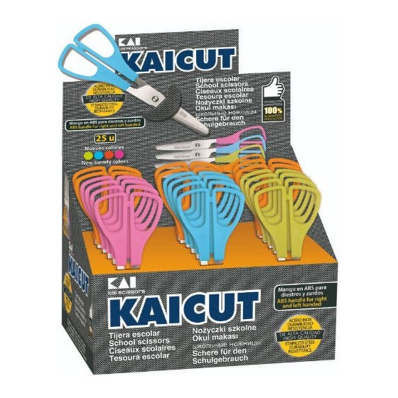 EXPOSITOR DE 25 UNIDADES TIJERAS ESCOLARES KAICUT 13 CM. ALPINO PT0014