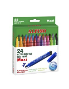 ESTUCHE 24 UNIDADES ROTULADORES PUNTA GRUESA COLORES SURTIDOS ALPINO AR000007N
