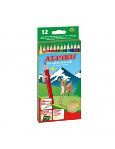 ESTUCHE CARTON 12 UNIDADES LAPICES HEXAGONALES ALTA CALIDAD 3MM. COLORES SURTIDOS ALPINO AL010654