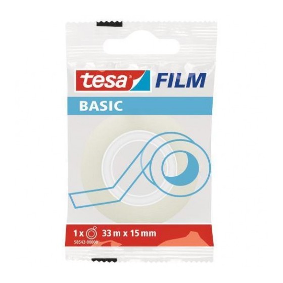 CINTA ADHESIVA TRANSLÚCIDA BASIC 15MM.X33M. TESA 58542-0000 (x30 unidades)