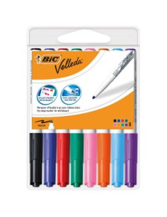 ESTUCHE 8 MARCADORES PARA PIZARRA BLANCA 1741 TINTA A BASE DE ACETONA TRAZO 1,4MM. SURTIDOS VELLEDA 503844