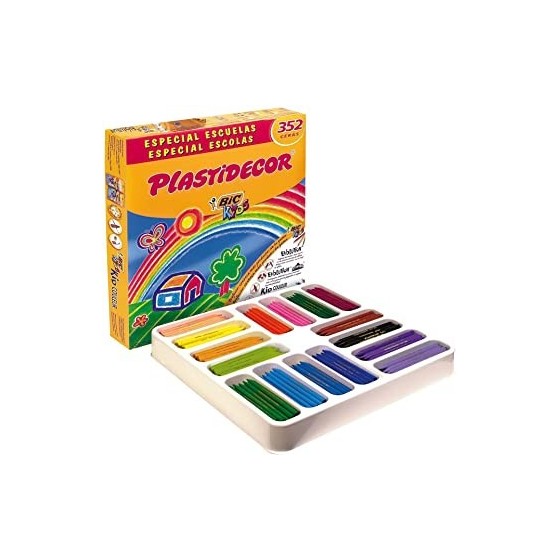 ESTUCHE 352 CERAS DE COLOR CON 16 COLORES DIFERENTES NO ENSUCIAN PLASTIDECOR 8417191